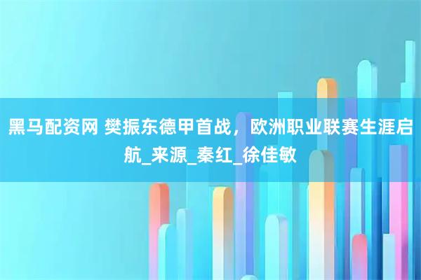 黑马配资网 樊振东德甲首战，欧洲职业联赛生涯启航_来源_秦红_徐佳敏